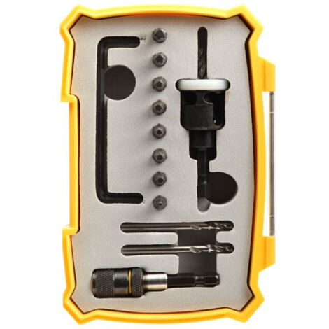 Diager – Mèche à bois pour perceuse – Kit de 15 pièces avec 3 forets Ø4,5 mm – Fraisoir 45° avec plaquettes carbure – 900B (1/2)