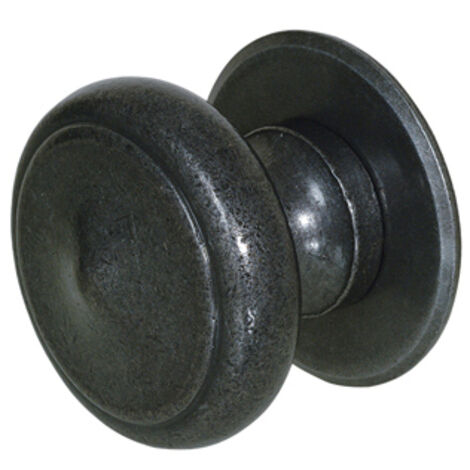 Bouton 47 BOUVET fixe sur rosace pleine - Fer cémenté noir - 8127 (1/2)