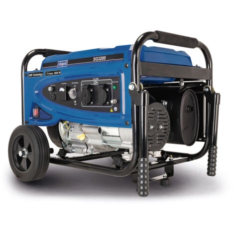 Scheppach Groupe électrogène SG3200 - 2800W - Puissance 6,5CV - Réservoir 15L - 196 cm³ moteur 4 temps - 2x 230V prise, 1x 12V DC connecteur - Dispositif de déplacement