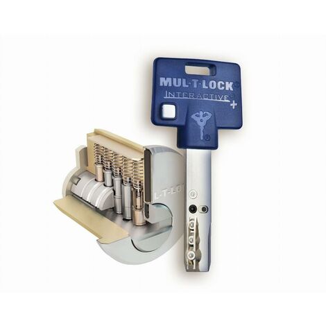 Mul-T-Lock – Cylindre de serrure MTL600 80mm 40-40 NM – 3 clés PVC bleues – Haute résistance au crochetage – EUM6P4040XX3PBLVR (1/3)