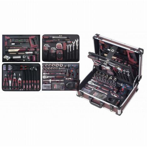 Kraftwerk – Coffret multi-outils 264 pièces – Perceuse visseuse sans fil 1/4' 1/2' – Inserts en mousse EVA – Dimensions 489x365x178mm (1/7)