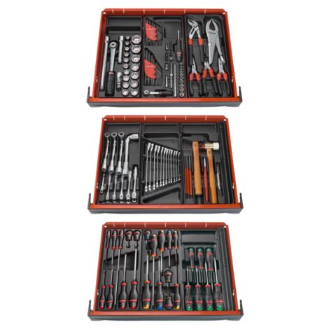 Facom – Coffret multi-outils 136 pièces – Douilles 1/2' et 1/4' – Rallonges et cardan – Pour travaux intensifs (1/2)