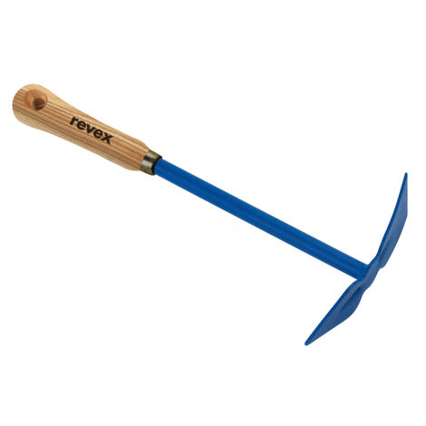 Revex – Serfouette à fleurs 32 cm – Manche bois – Acier à deux têtes pour sarclage et binage – Outil professionnel (1/3)
