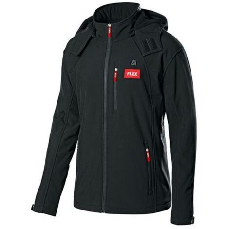 Flex – Veste de travail chauffante softshell – Résistante à l'eau et au vent – 3 zones de chauffage – Doublure polaire – Taille M (1/7)