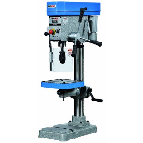 Promac – Perceuse à colonne 1,2kW monophasé 230V – Vitesse variable 150-2500min⁻¹ – Mandrin 16mm – Pour acier et bois dur – 378VB (1/2)