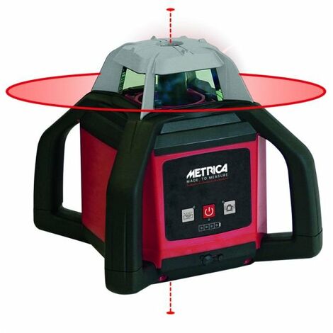 Metrica – Niveau laser rotatif rouge 635 nm – Portée 500 m – Autonomie 30 heures – Étanchéité IP 66 – 61385