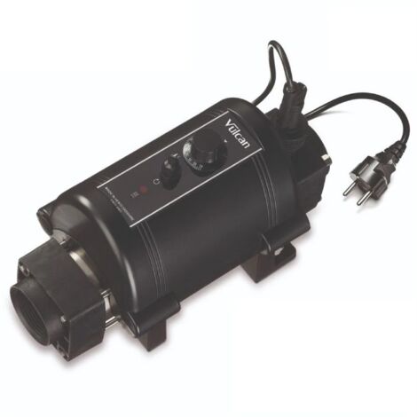 Réchauffeur électrique piscine 3 kW – Débit 1 m³/h – Pour piscines jusqu'à 20 m³ – Couleur noir – Elecro Engineering