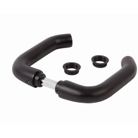 Locinox – Paire de poignées en aluminium anodisé noir pour serrures à encastrer – Axe carré 120mm – Dimensions carré 8mm – 3006BH