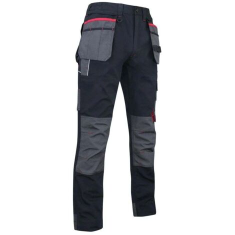 Pantalon de travail à genouillères multi poches LMA Minerai Noir 38