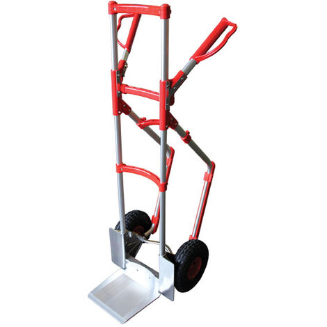 Stockman – Diable aluminium 300 kg avec bavette rabattable – Construction en alliage léger – Glissières pour escalier – STR300NBRASSEUR