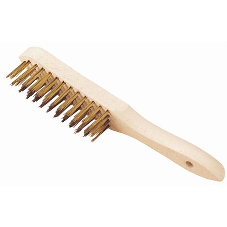 Brosse laitonnée à manche OUTILPARFAIT Laiton - 4 rangs - 712004 (1/2)