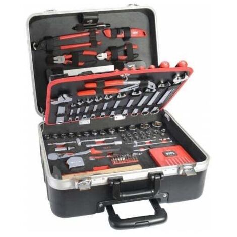 Sam Outillage – Coffret multi-outils 136 pièces – Valise trolley avec verrouillage anti-vol – Dimensions H 420mm x L 480mm x P 215mm – Poids 15,12kg (1/5)