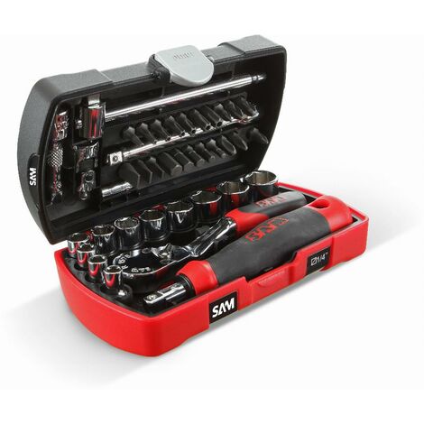 Coffret de 39 Douilles et accessoires + Pince multifonctions SAM OUTILLAGE - POCKET-RJ