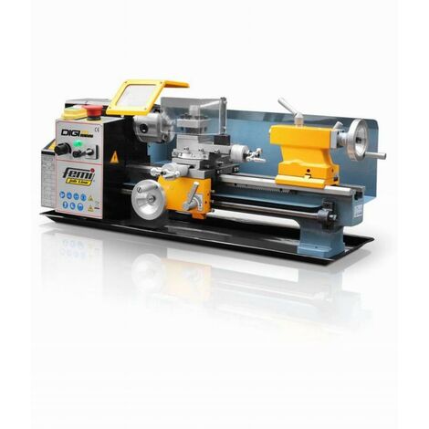Femi – Tour à métaux 350mm – Puissance 400W – Vitesse 50-2500 RPM – Rotation inverse – Interrupteur d'arrêt d'urgence