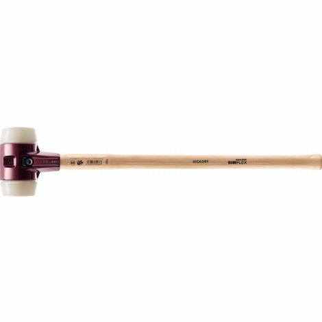 Marteau de frappeur HALDER SIMPLEX Nylon avec boîtier en fonte malléable, manche en bois hickory de haute qualité - D=80 mm - 3008.081 (1/2)