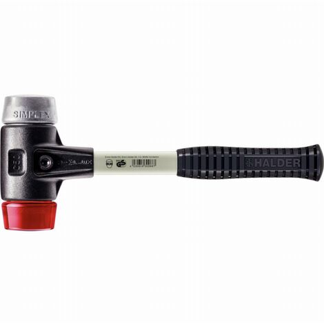 Maillet HALDER SIMPLEX Plastique / métal doux avec boîtier en fonte malléable renforcée et manche en fibre de verre - D=60 mm - 3769.060 (1/2)
