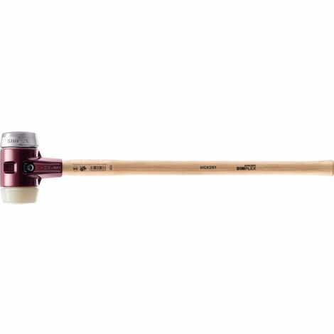 Marteau de frappeur HALDER SIMPLEX Nylon / métal doux avec boîtier en fonte malléable, manche en bois hickory de haute qualité - D=80 mm - 3089.081 (1/2)