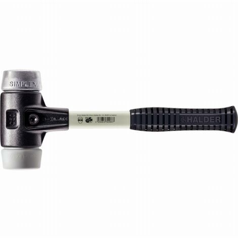Maillet HALDER SIMPLEX TPE moyen / métal doux avec boîtier en fonte malléable renforcée et manche en fibre de verre - D=60 mm - 3739.060 (1/2)