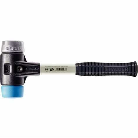 Maillet HALDER SIMPLEX TPE souple / métal doux avec boîtier en fonte malléable renforcée et manche en fibre de verre - D=50 mm - 3719.050 (1/2)