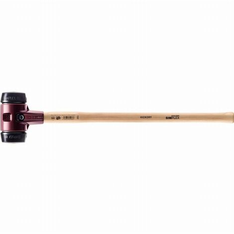 Marteau de frappeur HALDER SIMPLEX Caoutchouc chargé avec boîtier en fonte malléable, manche en bois hickory de haute qualité - D=80 mm - 3002.081 (1/2)
