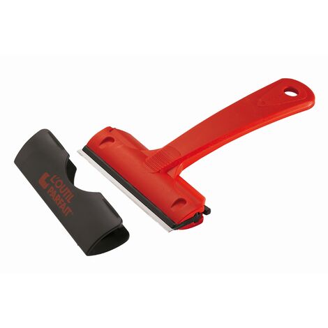 L'Outil Parfait – Grattoir à vitres 8cm – Lame acier carbone double-tranchant – Capot de protection pour sécurité – Outil professionnel (1/3)