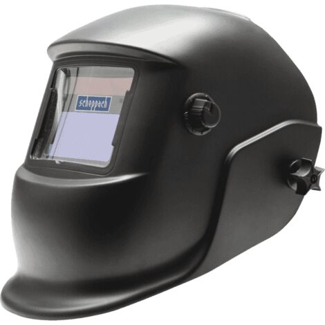 Scheppach Casque de soudage automatique AWH380 - Obscurcissement automatique & réglable - Capteur & Cellule solaire avec batterie - Champ de vision 92x42 mm - Clair-obscur 0,7ms