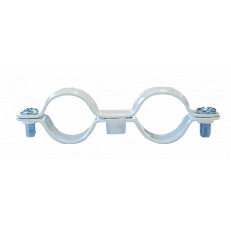 Collier double blanc ING FIXATIONS fixation de tuyauteries - Ø 16 mm - Boite de 50 pièces - A141655