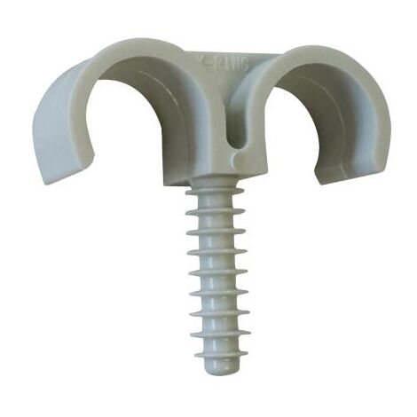 Ing Fixations – Collier de fixation murale double pour tubes Ø 28 mm – 100% nylon polyamide 6 – Boîte de 50 pièces – Stabilisé UV et ignifugé - A301900 (1/5)