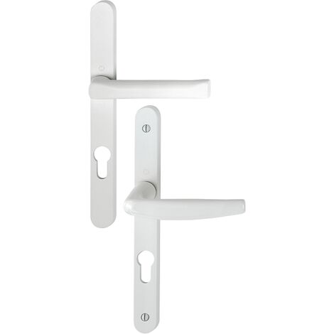 Hoppe – Ensemble de porte-fenêtre plaque étroite Atlanta – Saillie réduite 195mm – Blanc 9016 – Clé i Entr.70 C.7 – épaisseur 78/87mm – 3309311 - 300LMSGL
