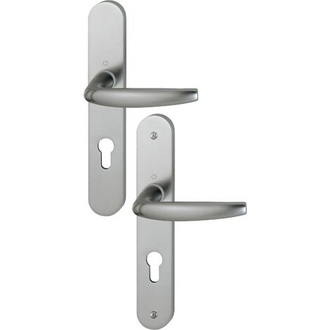 Hoppe – Plaque pour porte large inox F9 195mm – Clé i – Entrée 7/70 C7 – Épaisseur 78/87mm – 3609170