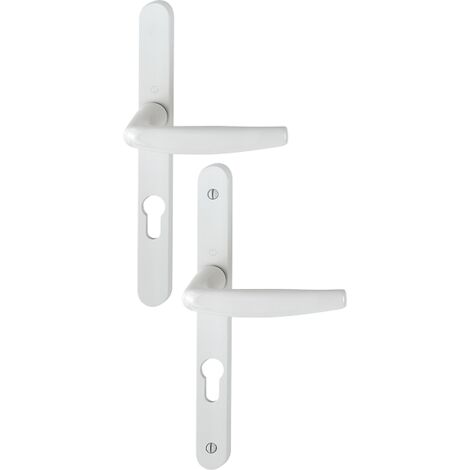 Hoppe – Ensemble de porte-fenêtre plaque étroite Atlanta 195mm blanc 9010 – Entrée 92mm – Épaisseur 68/77mm – 3303841 - 300LMSGL