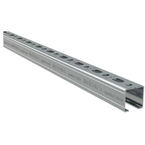 Rail de guidage 2000 mm – Largeur 30 mm – Acier galvanisé pour montage ajustable – Perforations adaptées vis à bois – Walraven