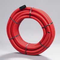 Gaine électrique Janoflex annelée rouge diamètre 40mm – Couronne 50 mètres – Surface lisse pour tirage facile – Résistance mécanique accrue – Elydan