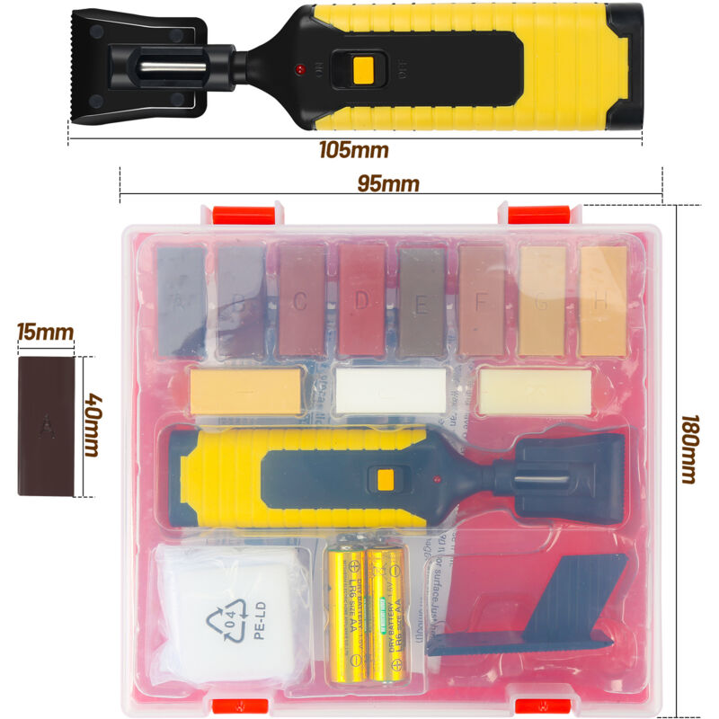 Set Di Riparazione Per Pavimenti In Laminato E Vinile Grigio - Kit Professionale Per Graffi E Danni Su Legno, Parquet E PVC