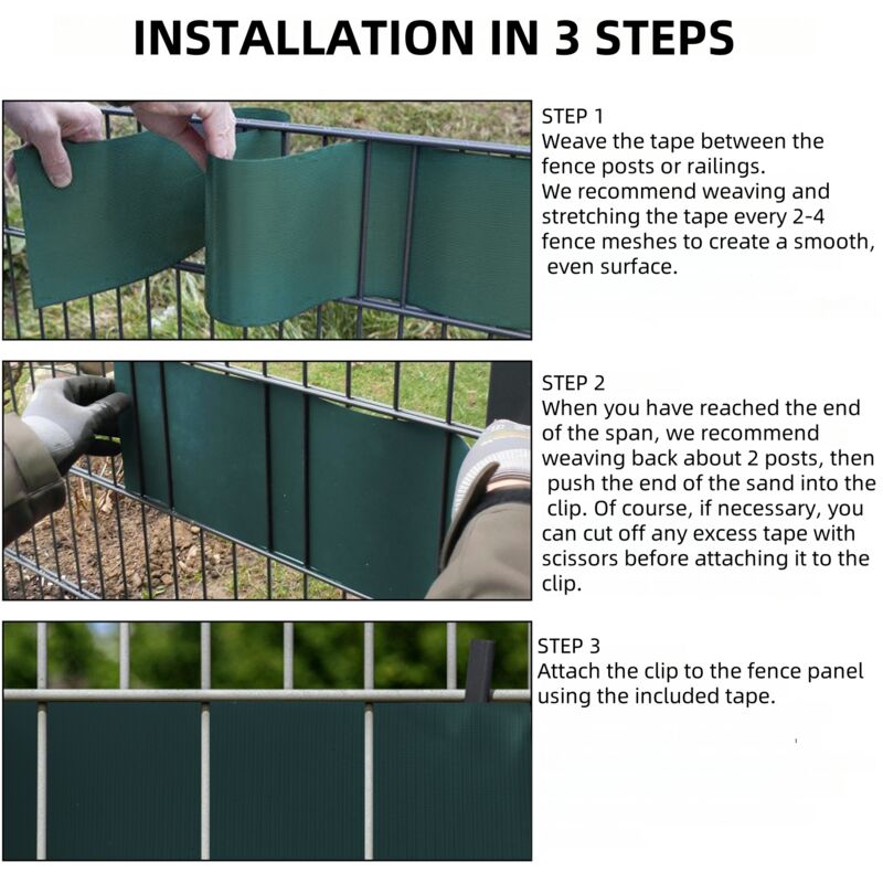 Clip Di Fissaggio Per Strisce Frangivista PVC - 30 Pezzi Per Recinzioni A Doppia Asta