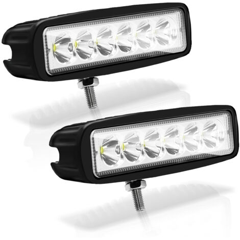 6x Faro da Lavoro LED 18W 12V 24V - Proiettore Offroad per Trattore