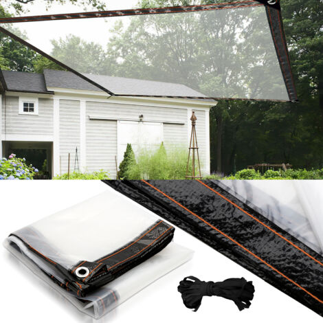 Telo Occhiellato 4x4 Telone Trasparente 2x4m - PVC Impermeabile Con Occhielli, Per Piante/camion/barche Telo Copri Piscina 4x2 Bestway