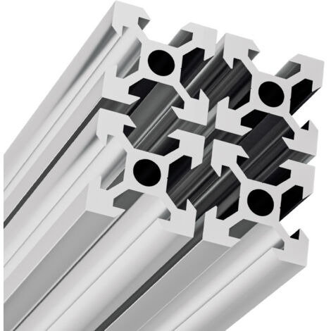 4 Profili In Alluminio 2020 Tipo T Da 300mm - Standard Europeo Per Stampanti 3D E CNC Fai Da Te, Colore Nero