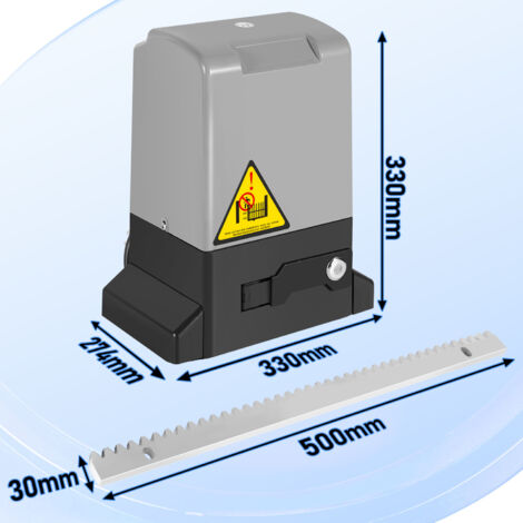 SWANEW Apriporta scorrevole 550W, 1200kg, kit apriporta di sicurezza con 2 chiavi e telecomando, cancello scorrevole elettrico (con funzione Bluetooth APP)