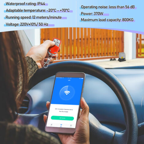 SWANEW Apriporta scorrevole 550W, 1200kg, kit apriporta di sicurezza con 2 chiavi e telecomando, cancello scorrevole elettrico (con funzione Bluetooth APP)