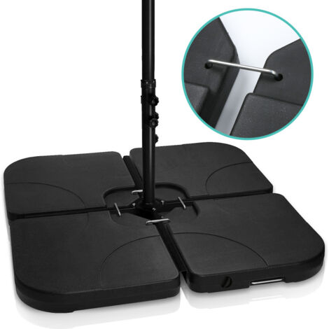 Outsunny Basamento per Ombrellone 15kg Pali 24-38mm in Plastica 46.5cm Nero