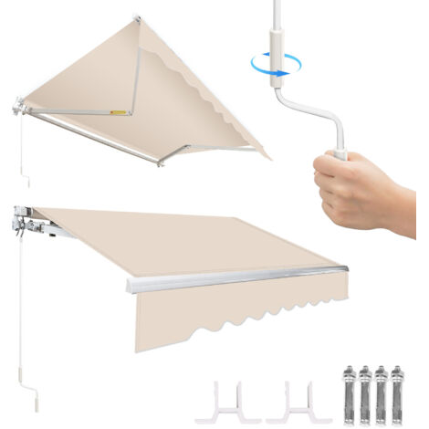 Tenda da sole retrattile for esterni personalizzabile, tenda da sole manuale senza foratura con manovella for balcone da giardino, tenda da sole retrattile manuale ( Color : D , Size : W250cm(98.42in