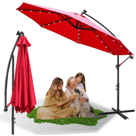 Ombrellone Da Giardino 300cm Kingsleeve Con Manovella - Protezione UV80+, Impermeabile, Design Antivento