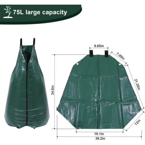Sacco Irrigazione TerCasa 75 Litri In PVC: Irrigazione A Goccia Per Alberi, Con Cerniera E Manici, 88x92 Cm