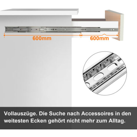Guide Per Cassetti Telescopiche Kotarbau - 280 Mm, Chiusura SoftClose, 2 Pezzi - Foto 10
