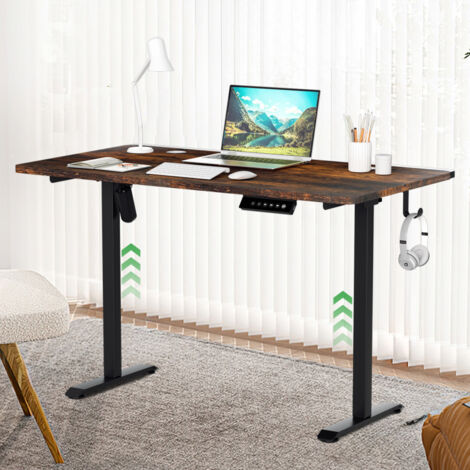Telaio per Scrivania Regolabile in Altezza, Elettrico, da 71 - 121 cm, con Sistema di Promemoria, Bianco, Relaxdays | Leroy Merlin
