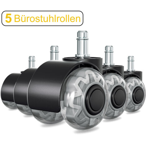 Set di 4 ruote di ricambio per sedie da ufficio da 1,27 cm