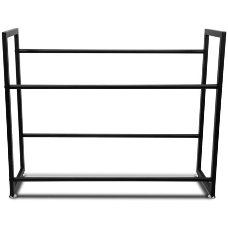 DanDiBo Scaffale Per Casse Di Bevande In Metallo | 2 Posti Con Ripiano, 100 Cm, Verniciato Nero