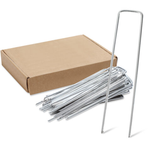 Garmix Picchetti Per Tenda E Ancoraggio Terreno - Confezione Da 50 - Acciaio Zincato/Nero/Verde/Inox - 15x2,5 Cm - 3