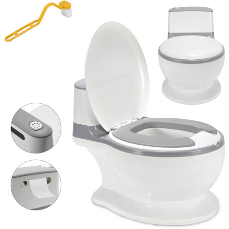 Vasino Per Bambini Con Suono Di Sciacquone - Design Ippopotamo Rosa - Antiscivolo E Smontabile - Addestramento Per Bambini 0-6 Anni (Peso Max 60 Kg)